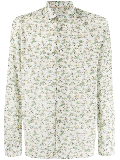 Tintoria Mattei Tropical-print Buttoned Shirt In White