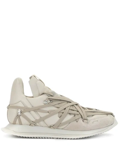Rick Owens Web-style Lace-up Sneakers In Neutrals