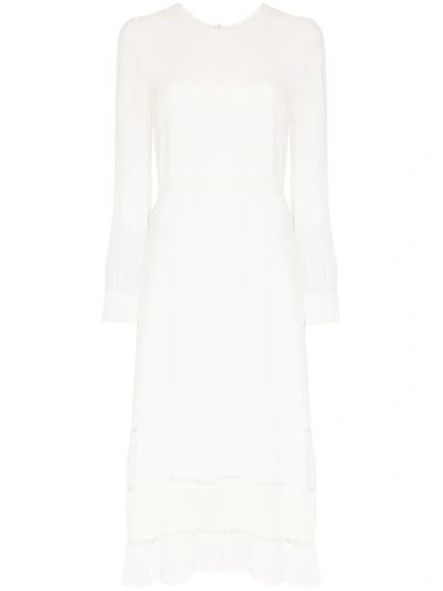 Reformation Valerie Tiered Midi Dress In White