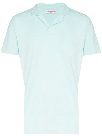 Orlebar Brown Terry Towelling Polo Shirt In Blue