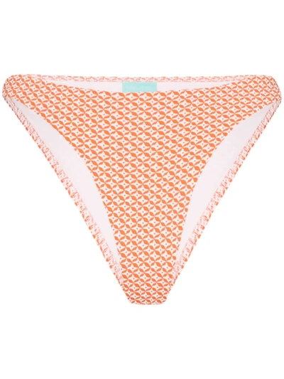 Melissa Odabash Cali Zip Rasher Bikini Bottoms In Orange