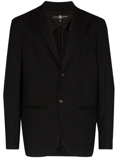Edward Crutchley Classic Wool Blazer Jacket In Black