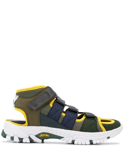 White Mountaineering Vibram Contrast Sole Sandals In Green