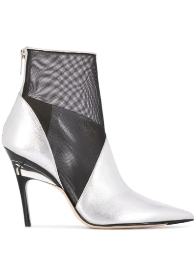 Jimmy Choo Sioux 100mm Ankle Boots In Silver