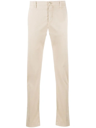 Jacob Cohen Academy Straight Leg Chino Trousers In Neutrals