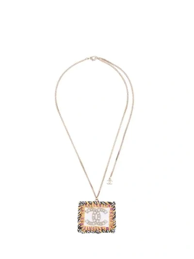 Pre-owned Chanel 2014 Woven Cc Necklace In Gold