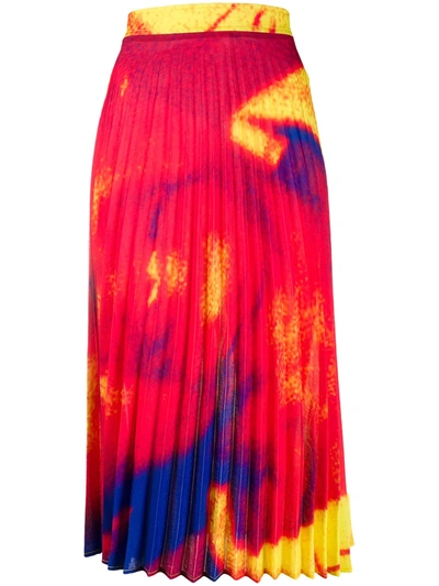 Thebe Magugu Pleated Midi Skirt In Red