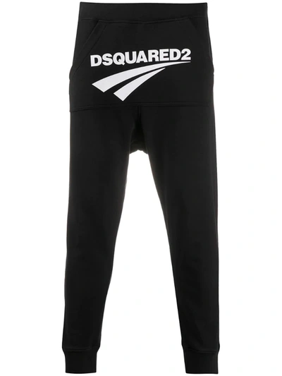 Dsquared2 Pull-on Logo Track Trousers In Black