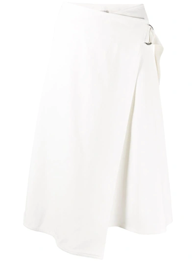 Moncler Wrap-style Asymmetric Midi-skirt In White