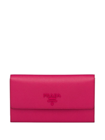 Prada Bi-fold Continental Wallet In Pink