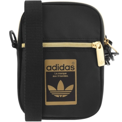 Adidas Originals Logo Print Crossbody Bag In Black