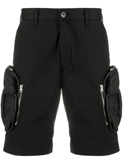 Stone Island Shadow Project Cargo Shorts With Zip In Black