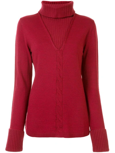 Onefifteen Layered Knit Jumper In Red