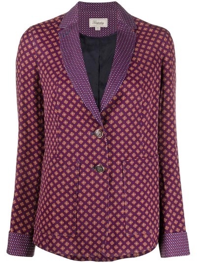 Temperley London Cecilia Geometric Print Blazer In Purple