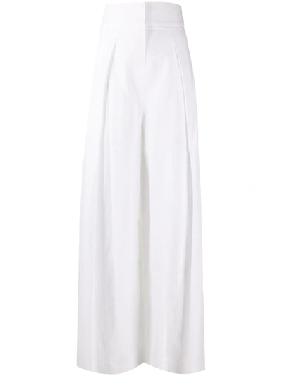 Brunello Cucinelli Linen And Cotton-blend Wide-leg Pants In White