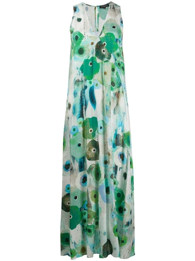 Antonelli Abstract Floral Print Dress In Green