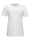 Michael Michael Kors Crystal Embellished Logo T-shirt In White