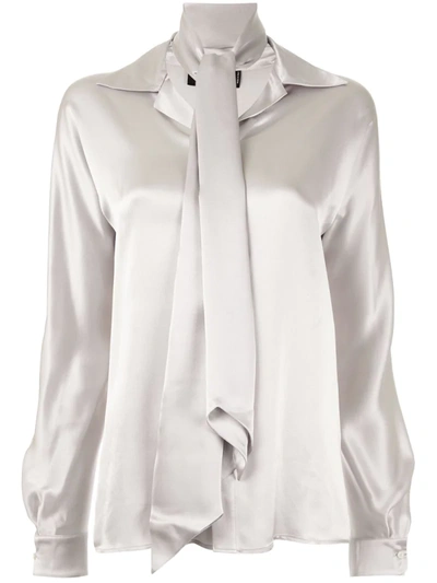 Dsquared2 Pussy Bow Shirt In Grey
