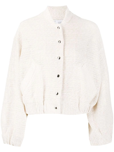 Iro Waffle-effect Bomber Jacket In Neutrals