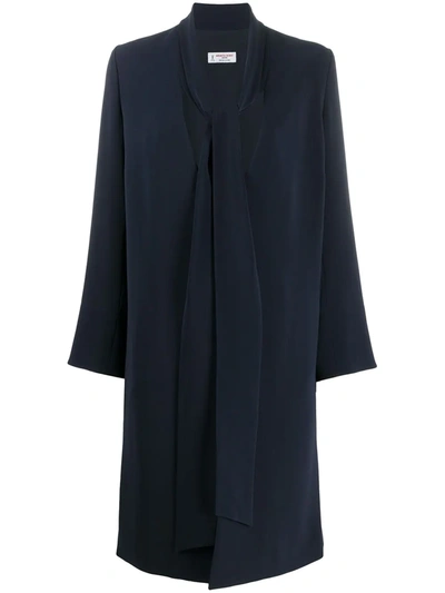 Alberto Biani V-neck Robe Coat In Blue