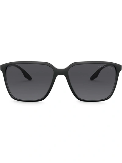 Prada Polarized Rectangular-frame Sunglasses In Black