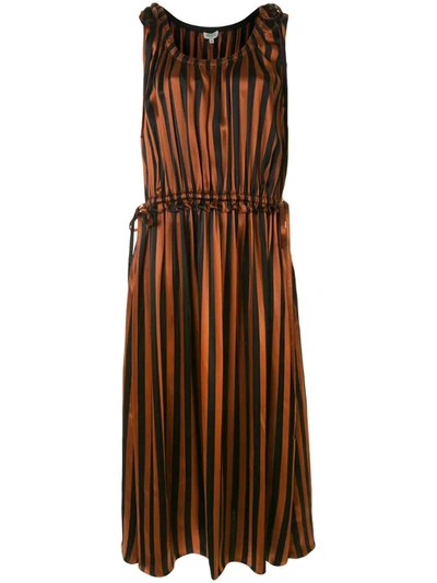 Kenzo Stripe-pattern Mid-length Dress In Brown