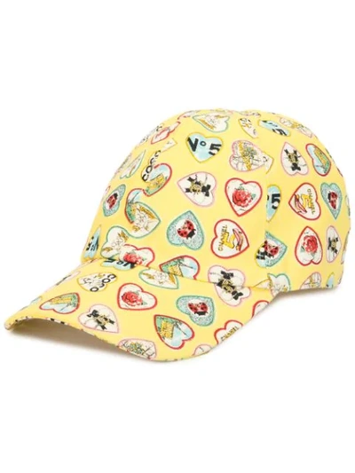 Pre-owned Chanel Valentine Baseball Cap In Yellow