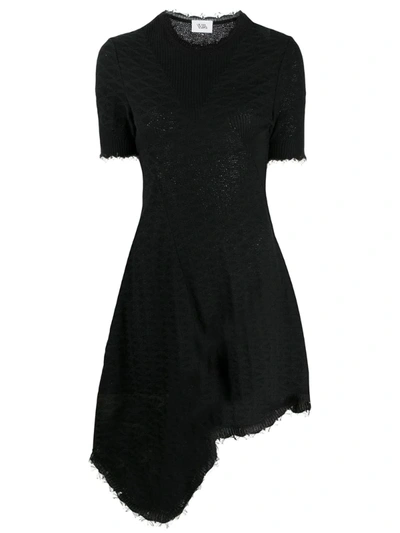 Vejas Knitted Asymmetrical Dress In Black