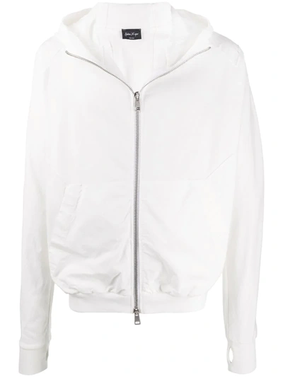 Andrea Ya'aqov Zipped Panelled Sweatshirt In White
