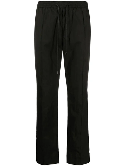 Juunj Front Pleated Drawstring Track Trousers In Black