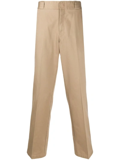 Lacoste Live Pleated Chino Trousers In Neutrals