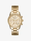 Michael Kors Women's Ritz Studded Yellow Goldtone Stainless Steel Chronograph Bracelet Watch Mk6356