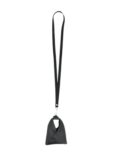 Mm6 Maison Margiela Mini Bag Keyring In Black