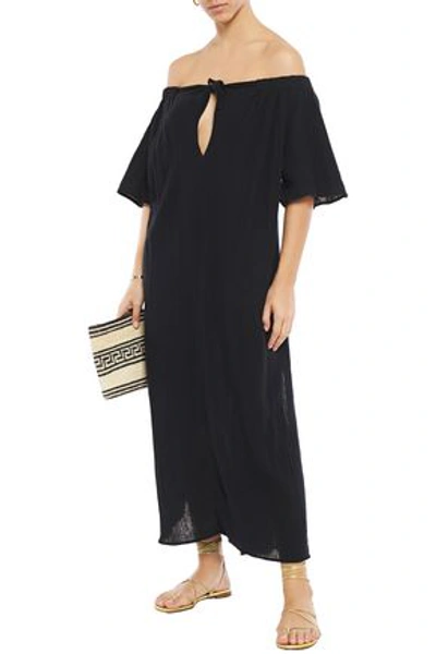 Mara Hoffman Off-the-shoulder Cotton-gauze Maxi Dress In Black