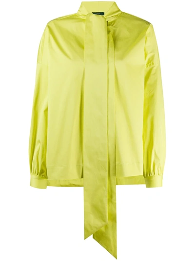 Jejia Boxy Pussy Bow Blouse In Yellow