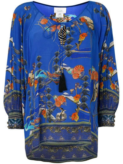 Camilla Tree Of Life Blouse In Blue