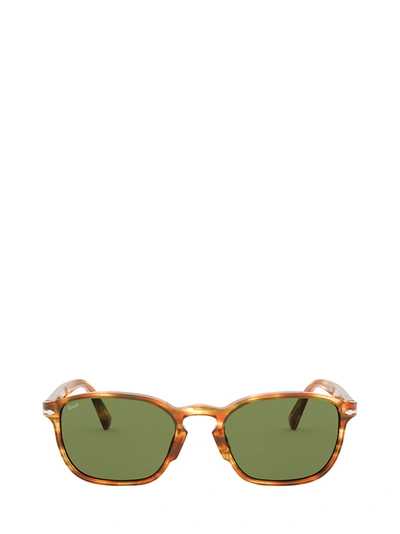 Persol Po3234s Striped Brown &amp; Yellow Sunglasses In Green