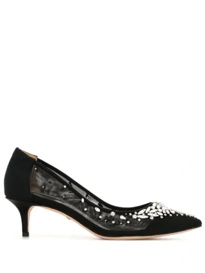 Badgley Mischka Onyx Crystal-embellished Pumps In Black