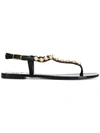 Tory Burch Emmy Embellished T-strap Sandal In Perfect Black