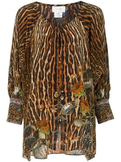 Camilla Wild Azal Buttoned Blouse In Brown