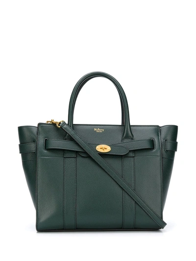 Mulberry Bayswater Logo Tote Bag In Green