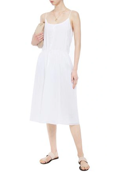 American Vintage Sisibay Gathered Cotton-poplin Midi Dress In White