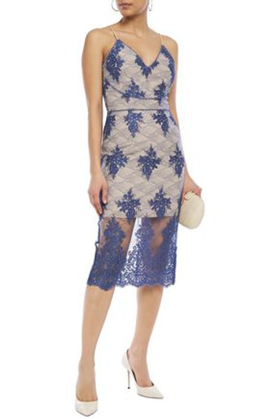 Nicholas Corded Lace Midi Dress In Neutral