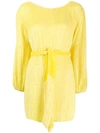 Retroféte Velvet-trimmed Sequined Chiffon Mini Dress In Yellow