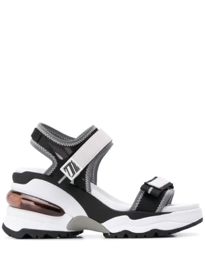 Ash Deep Sneaker-sole Wedge Sandals In Black