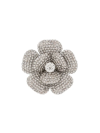 Alessandra Rich Crystal-embellished Flower Earrings In 001 Crystal