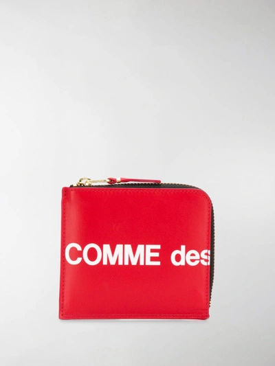 Comme Des Garçons Huge Logo Wallet In Red