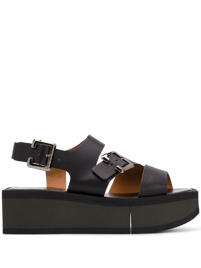 Clergerie High Platform Sandals W/belts On Ankle And Bands In Black