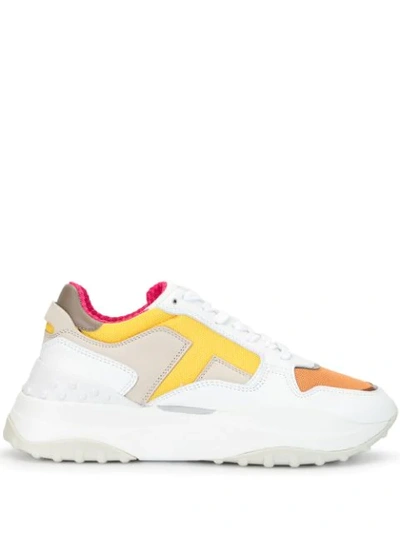 Tod's Sneakers In Leather And High-tech Fabric In Multicolour