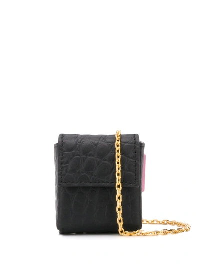 Tubici Parigi Embossed Neck Bag In Black